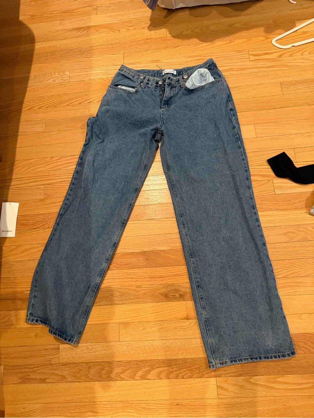 Frankie Shop Straight Leg Jeans in Blue Wash